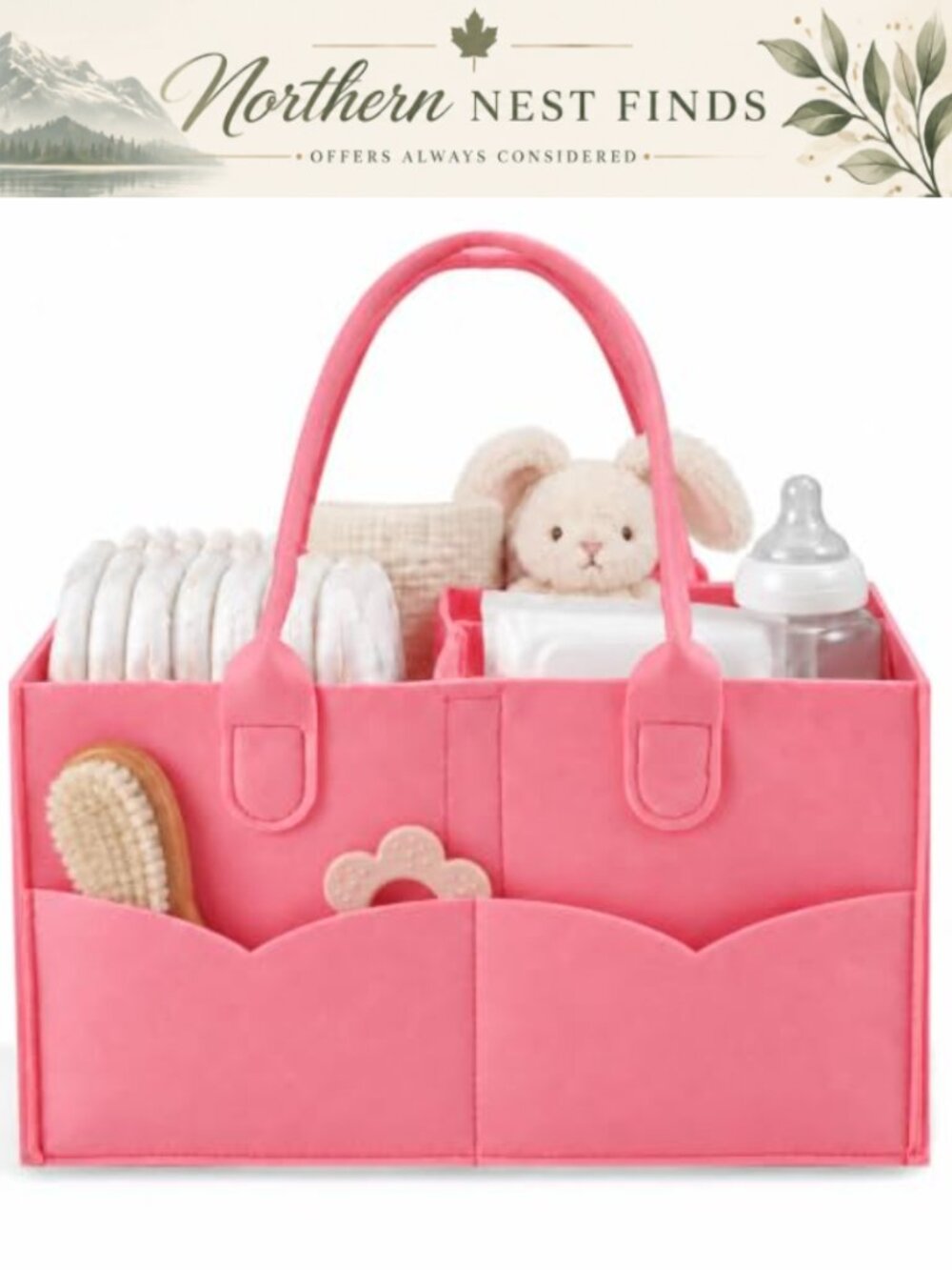Baby Diaper Caddy Organizer Portable Nursery Storage Foldable